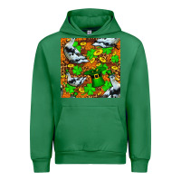 Emerald St patricks  duck with leprechaun hat  seamless Urban Hoodie - FaDigitalArtStudio