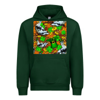Forest Green St patricks  duck with leprechaun hat  seamless Urban Hoodie - FaDigitalArtStudio