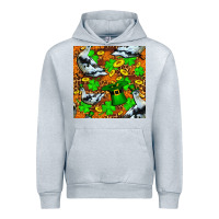 Heather Grey St patricks  duck with leprechaun hat  seamless Urban Hoodie - FaDigitalArtStudio