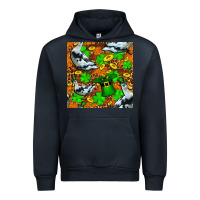 Navy St patricks  duck with leprechaun hat  seamless Urban Hoodie - FaDigitalArtStudio