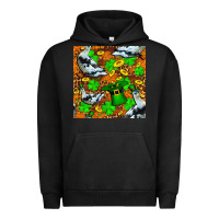Pigment Black St patricks  duck with leprechaun hat  seamless Urban Hoodie - FaDigitalArtStudio