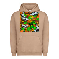 Pigment Burro St patricks  duck with leprechaun hat  seamless Urban Hoodie - FaDigitalArtStudio