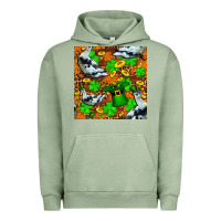 Pigment Oil Green St patricks  duck with leprechaun hat  seamless Urban Hoodie - FaDigitalArtStudio