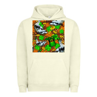 Pigment Pistachio St patricks  duck with leprechaun hat  seamless Urban Hoodie - FaDigitalArtStudio