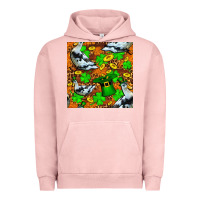 Pigment Salmon St patricks  duck with leprechaun hat  seamless Urban Hoodie - FaDigitalArtStudio