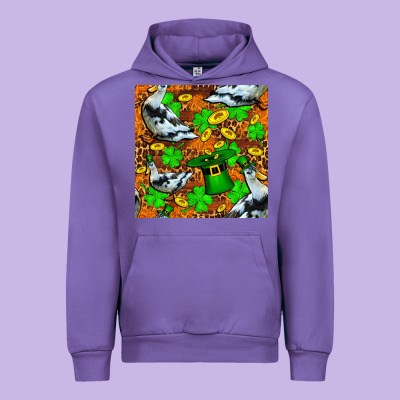 St Patricks  Duck With Leprechaun Hat  Seamless Urban Hoodie Designed By Fadigitalartstudio