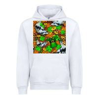 White St patricks  duck with leprechaun hat  seamless Urban Hoodie - FaDigitalArtStudio