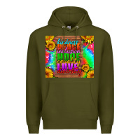 Army Green kindness peace inclusion hope equality love diversity Premium Hoodie - HRA Design Shop