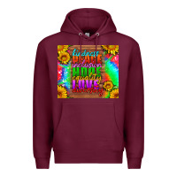 Burgundy kindness peace inclusion hope equality love diversity Premium Hoodie - HRA Design Shop