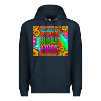 Navy kindness peace inclusion hope equality love diversity Premium Hoodie - HRA Design Shop