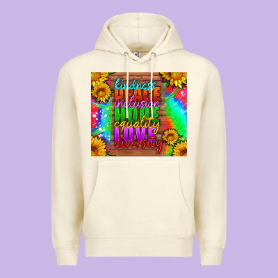 Kindness Peace Inclusion Hope Equality Love Diversity Premium Hoodie Designed By Hra Design Shop