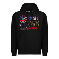 Black small town america Premium Hoodie - CowhideDigitalArt