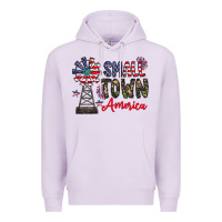 Lilac small town america Premium Hoodie - CowhideDigitalArt