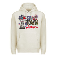 Oatmeal Heather small town america Premium Hoodie - CowhideDigitalArt