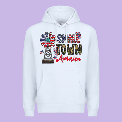 Small Town America Premium Hoodie Designed By Cowhidedigitalart