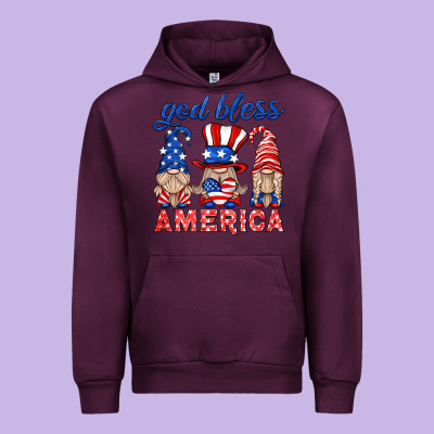 God Bless America Gnome Urban Hoodie Designed By Hra Design Shop