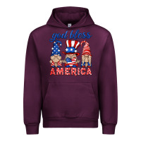 Mauve Wine god bless america gnome Urban Hoodie - HRA Design Shop