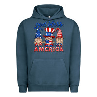 Pigment Midnight Navy god bless america gnome Urban Hoodie - HRA Design Shop