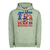 Pigment Oil Green god bless america gnome Urban Hoodie - HRA Design Shop