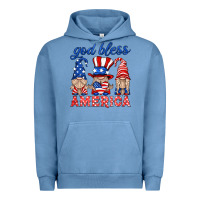 Pigment Pebble Blue god bless america gnome Urban Hoodie - HRA Design Shop