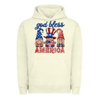 Pigment Pistachio god bless america gnome Urban Hoodie - HRA Design Shop