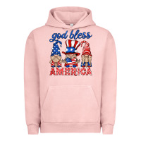 Pigment Salmon god bless america gnome Urban Hoodie - HRA Design Shop