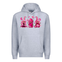 Heather Grey breast cancer gnomies Premium Hoodie - FaDigitalArtStudio