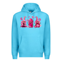 Ocean Blue breast cancer gnomies Premium Hoodie - FaDigitalArtStudio
