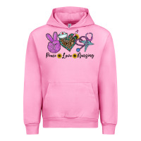 Fuchsia Pink peace love nursing Urban Hoodie - CowhideDigitalArt