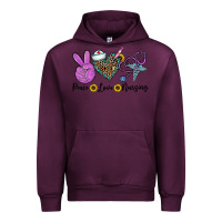 Mauve Wine peace love nursing Urban Hoodie - CowhideDigitalArt