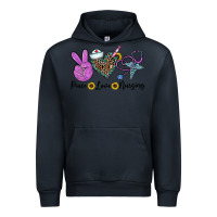 Navy peace love nursing Urban Hoodie - CowhideDigitalArt