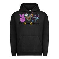 Pigment Black peace love nursing Urban Hoodie - CowhideDigitalArt