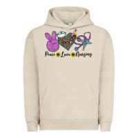 Pigment French Oak peace love nursing Urban Hoodie - CowhideDigitalArt