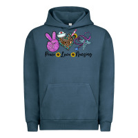 Pigment Midnight Navy peace love nursing Urban Hoodie - CowhideDigitalArt
