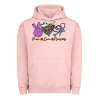 Pigment Salmon peace love nursing Urban Hoodie - CowhideDigitalArt