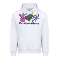White peace love nursing Urban Hoodie - CowhideDigitalArt