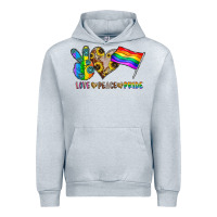 Heather Grey peace love pride Urban Hoodie - CowhideDigitalArt
