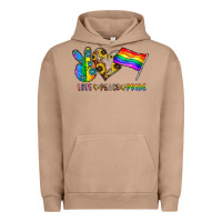 Pigment Burro peace love pride Urban Hoodie - CowhideDigitalArt
