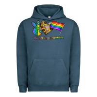 Pigment Midnight Navy peace love pride Urban Hoodie - CowhideDigitalArt