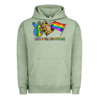 Pigment Oil Green peace love pride Urban Hoodie - CowhideDigitalArt