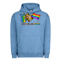 Pigment Pebble Blue peace love pride Urban Hoodie - CowhideDigitalArt