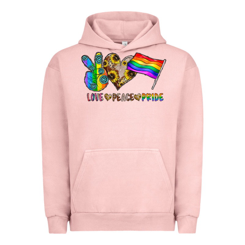 Peace Love Pride Urban Hoodie by CowhideDigitalArt | Teevron