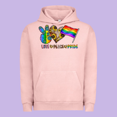Peace Love Pride Urban Hoodie Designed By Cowhidedigitalart