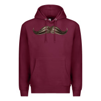 Burgundy brown moustache fa element Premium Hoodie - FaDigitalArtStudio