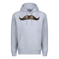 Heather Grey brown moustache fa element Premium Hoodie - FaDigitalArtStudio