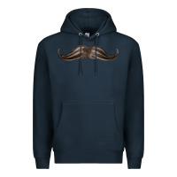 Navy brown moustache fa element Premium Hoodie - FaDigitalArtStudio