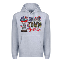 Heather Grey small town gail usa Premium Hoodie - CowhideDigitalArt