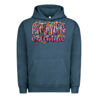 Pigment Midnight Navy mama is valentine Urban Hoodie - RacoonDesign