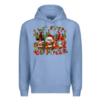 Colony Blue but first coffee Premium Hoodie - FaDigitalArtStudio