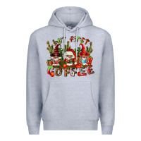 Heather Grey but first coffee Premium Hoodie - FaDigitalArtStudio